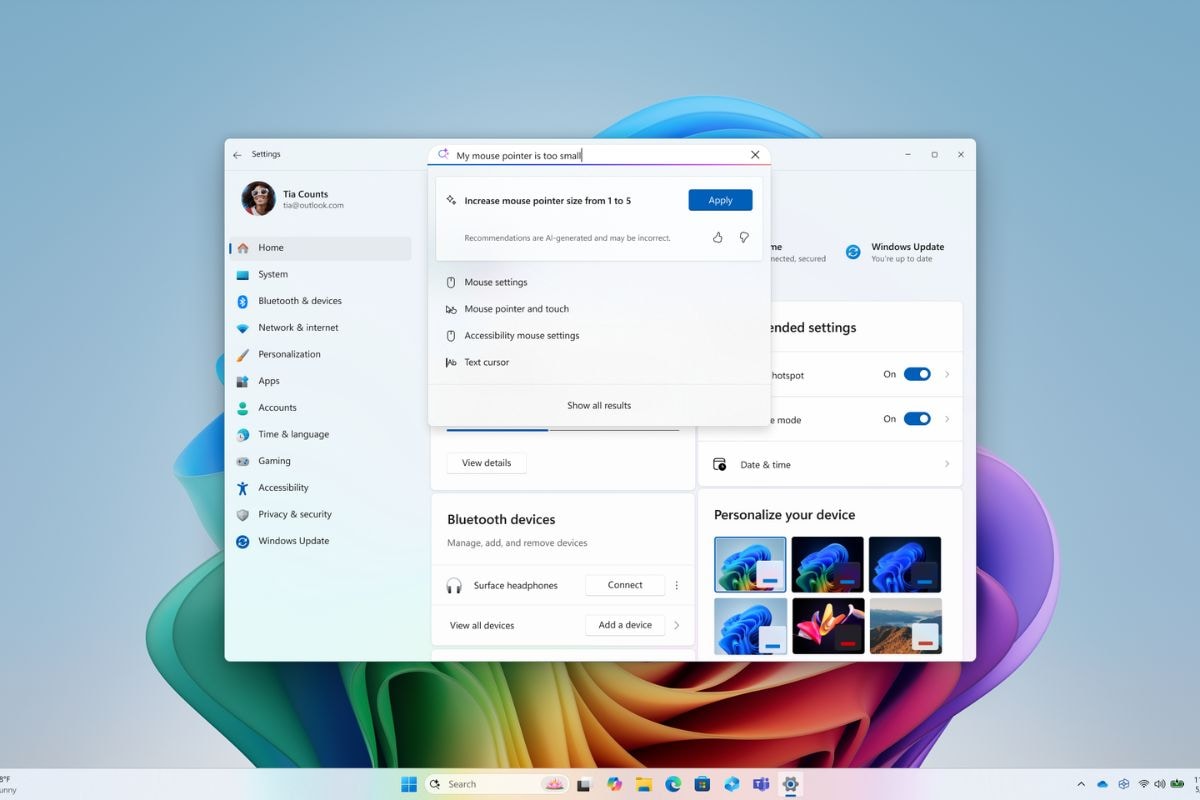 Windows 11 Introduces AI Agents to Auto-Adjust Settings, Adds Recall Sharing in EU